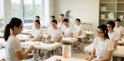 마사지 관리사가 전문 교육을 받고 있는 모습